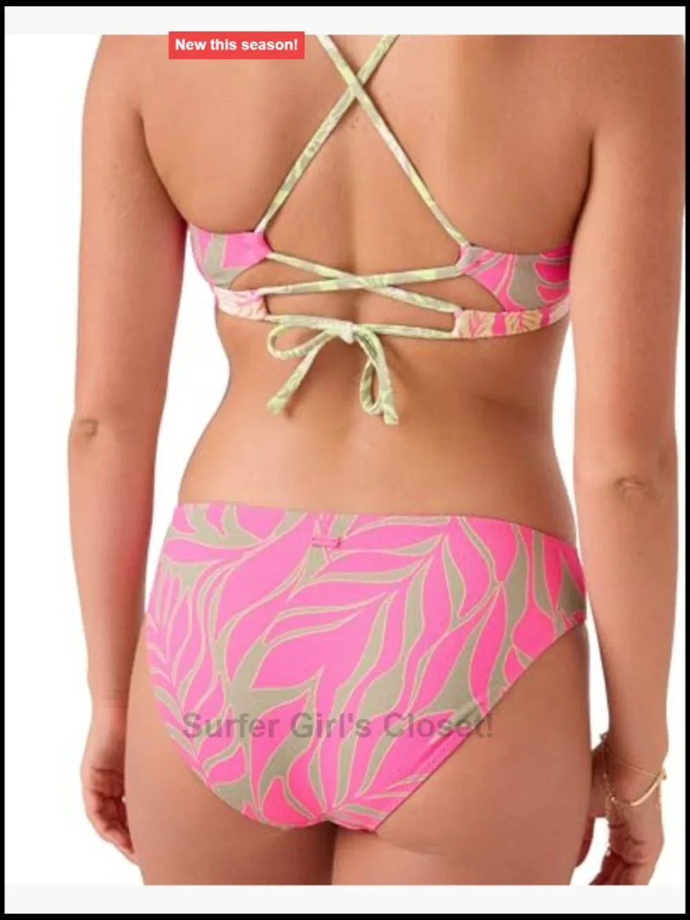 Women's Triangle Bikini Top with Front Tie - UPF 50+, Quick-Dry, Removable